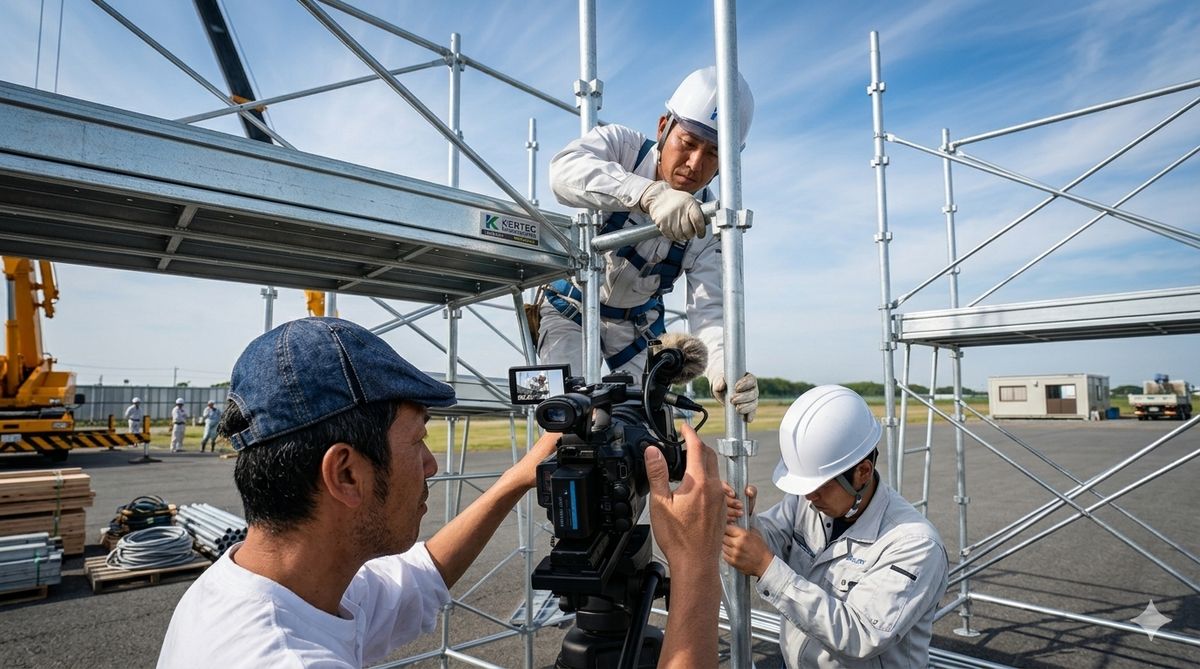 建設現場での安全教育動画撮影